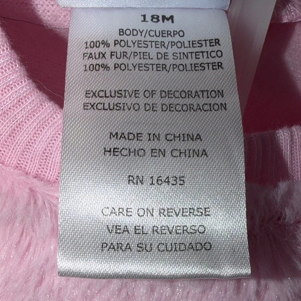 Nannette Pink Cat Face Sweater with Gray‎ Accents